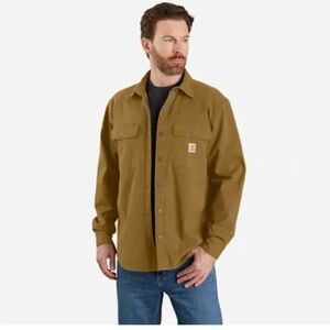 Carhartt Rugged Flex Relaxed Fit Canvas Fleece-Lined Shirt Jacket Size M